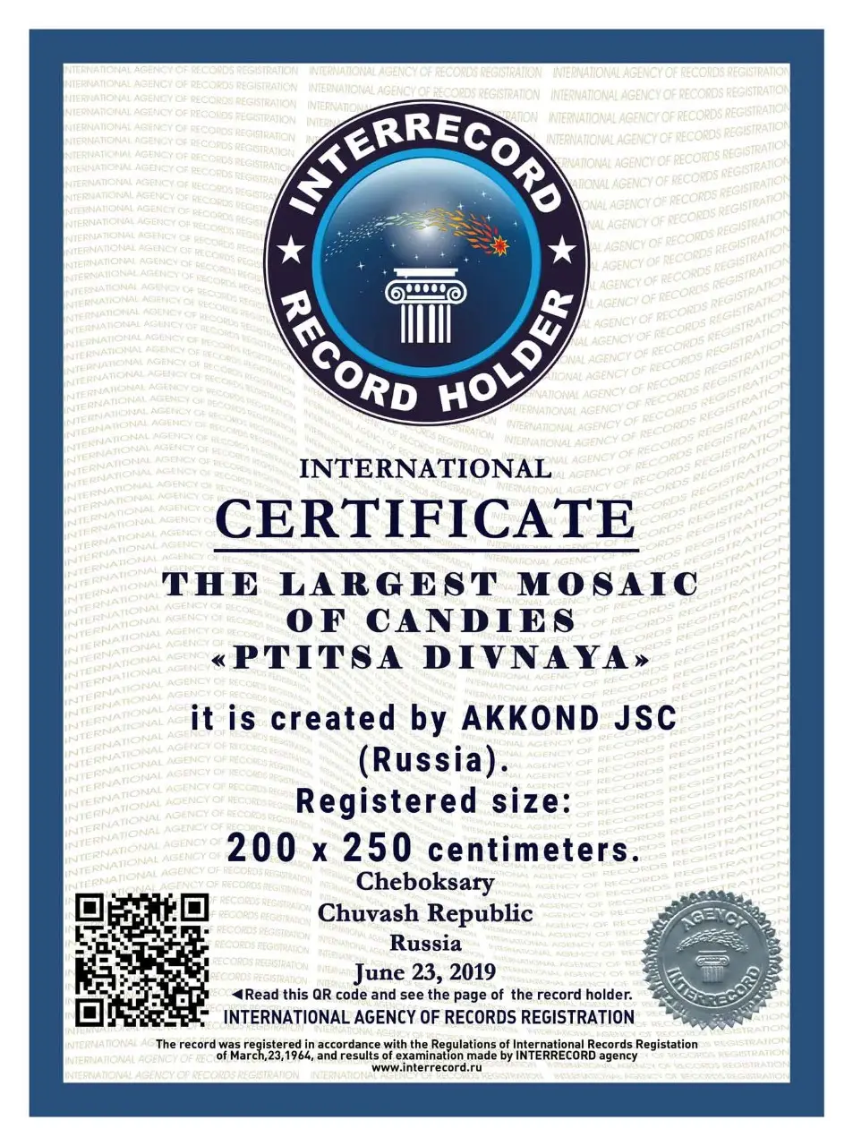 Рекорд России и мира по самой большой мозаике из конфет