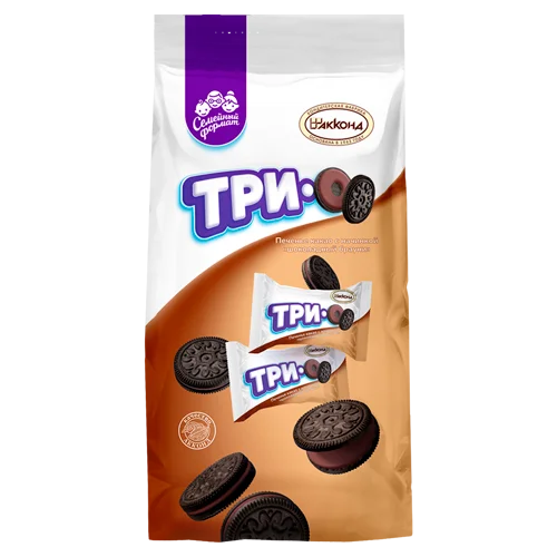 ТРИО какао с начинкой шоколадный брауни, 460 г