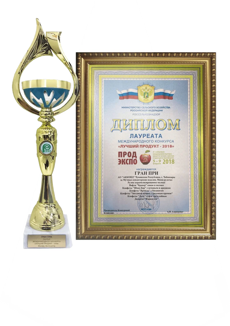 Диплом лауреата конкурса «Лучший продукт» и ГРАН-ПРИ
