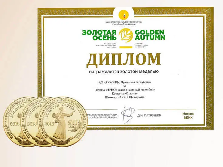 Золотая медаль и диплом